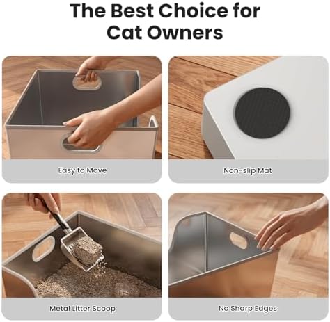 40L XXL Stainless Steel Cat Litter Box