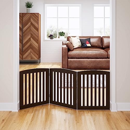 PAWLAND Wooden Freestanding Foldable Pet Gate