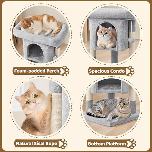 Yaheetech 23.5in Small Low-Profile Cat Tree Condo