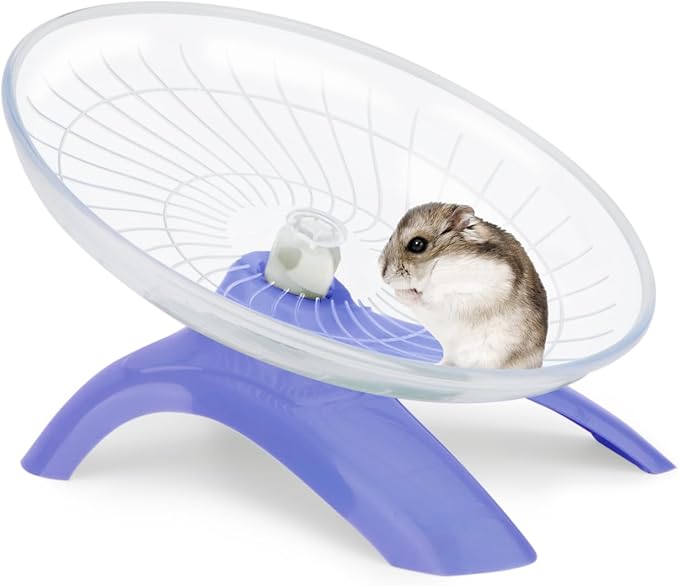 Hamster Wheel Silent Hamster Exercise Wheel Running Spinner Hamster Flying Saucer for Hamsters Gerbils Mice and Other Small Pets (Purple)