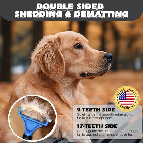 3PCS Pet Grooming Rake & Metal Comb & Flea Comb
