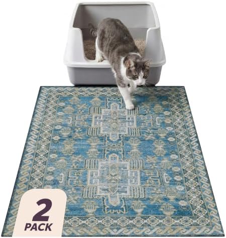 Lovewag Cat Litter Mat, Litter Box Mat, 2 Pack