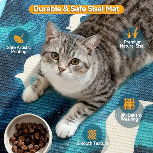 Sisal Cat Scratcher Mat Floor & Wall Cat Scratching Pad