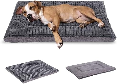 BVAGSS Reversible Dog Crate Pad, Memory Foam Pet Bed Mat, Soft Warm Machine