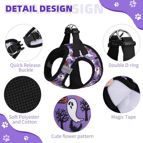 KOOLTAIL Halloween Dog Harness and Leash Set