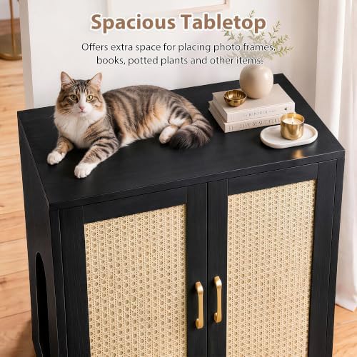 Gitelsnour Cat Litter Box Enclosure Furniture-Hidden Storage