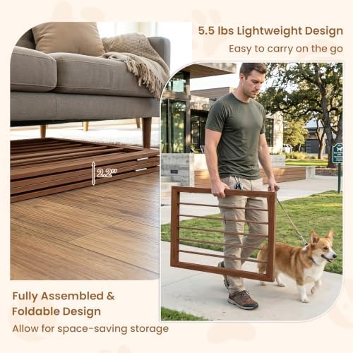 Giantex 4-Panel Freestanding Foldable Dog Gate