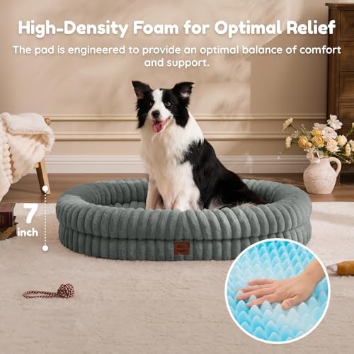 ChiXnuggle Orthopedic Dog Bed, Washable Cover, Faux Fur Bolster Pet Couch