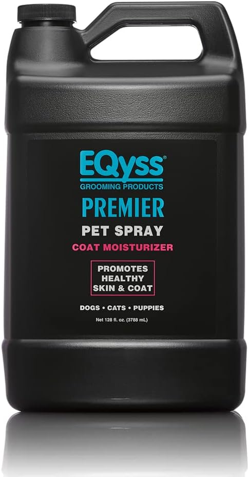EQyss Premier Pet Spray - Moisturizes & Conditions for Healthy Skin & Coat, Non-greasy, Repels Dust & Dirt - Great for Dogs, Cats, Puppies (128 oz)
