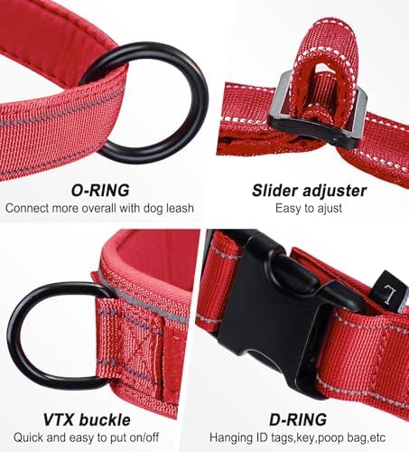 Red No Pull Dog Harness for Small Medium Large Sized Dog, Reflective Escape