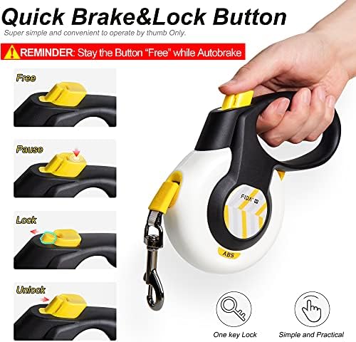 Fida AutoBrake Heavy Duty Retractable Dog Leash, 16 ft,