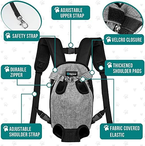 PetAmi Dog Carrier Backpack, Adjustable Pet Cat Front Carrier Backpack