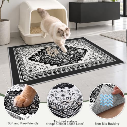 Bienbee Cat Litter Mat, 2 Pack 33" x 22" Machine Washable