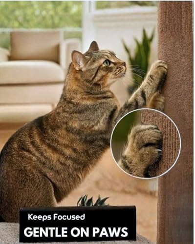 Corner & Wall Cat Scratch Mat, Self-Adhesive Trimmable Cat Scratcher, Wall