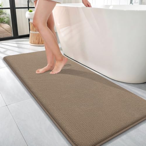 OLANLY Memory Foam Bathroom Runner Rugs 47x17, Absorbent Long Mat