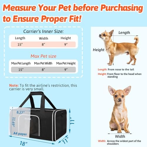 Petskd Small Pet Carrier 18"x11"x11"