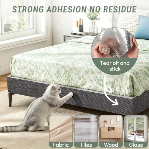 SEPAZON Cat Scratching Carpet Mat, Self-Adhesive Couch Furniture Protector