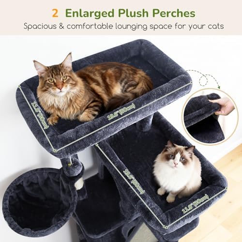 Globlazer 80in XXL Extra Large Corner Cat Tree Tower, Dark Grey