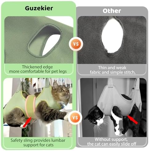Guzekier Cat Grooming Hammock Harness