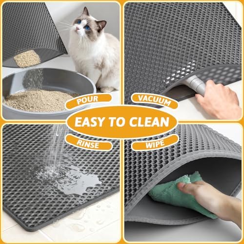 Pieviev Double Layer Cat Litter Mat Traps Litter 24''x15'' 2 Pack
