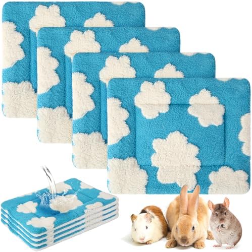 Haull 4 Pcs Waterproof Guinea Pig Bedding Mat, 13 x 10
