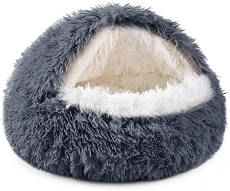 NOYAL Hooded Donut Bed, Calming Cave