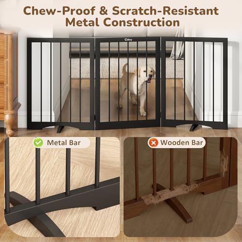 Free Standing Dog Gate Indoor, Foldable Dog Gate