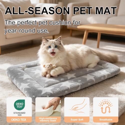 Dog Bed Mat, Reversible Crate Pad & Cute Dog Bed