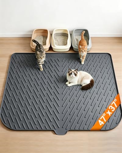 Cat Litter Mat, Silicone Waterproof Litter Trapping Mat