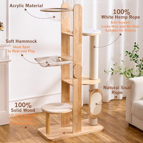 HITTITE Solid Wood Cat Tree Tower