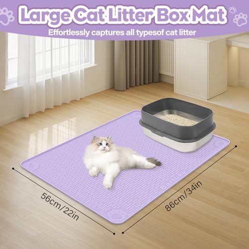 Silicone Cat Litter Mat for Litter Box 34”x22” Large Cat Mat