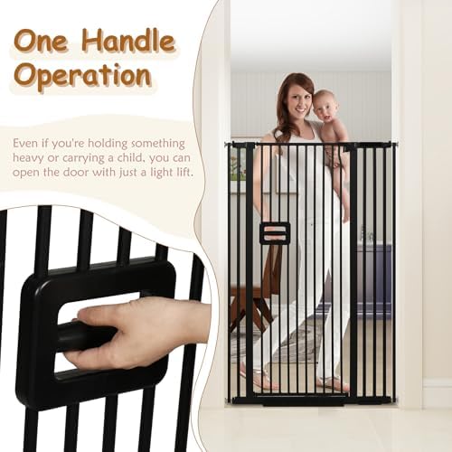 55'' Extra Tall Cat Gate, 34.2"-38.2" Wide Auto Close Tall Pet Gate