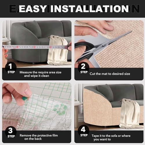Self-Adhesive Cat Scratching Mat, Couch Protector from Cat Claws