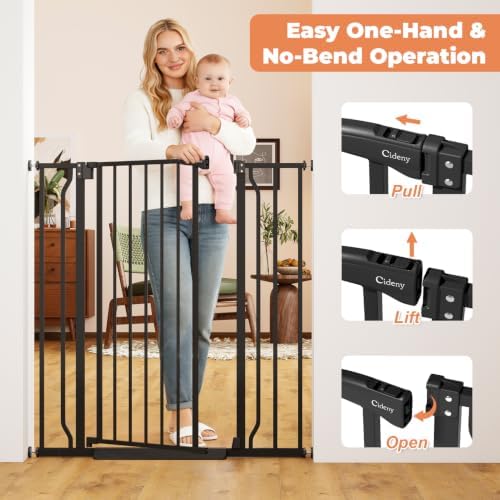 40" Extra Tall Baby Gate No Drilling, Auto Close Dog Gate