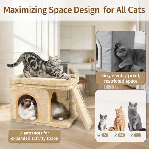 Cat Tree Tower with 15.7x23.6 Perch Bed