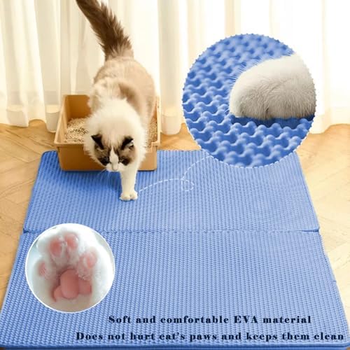 Cat Litter Mat, Double Layer Cat Litter Box Mat