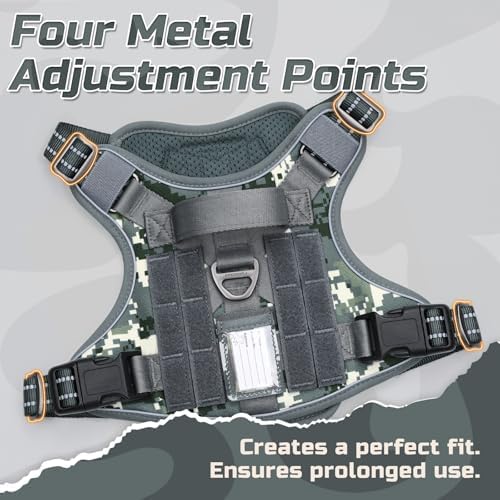 rabbitgoo Tactical Dog Harness for Medium, No Pull Military Service Vest