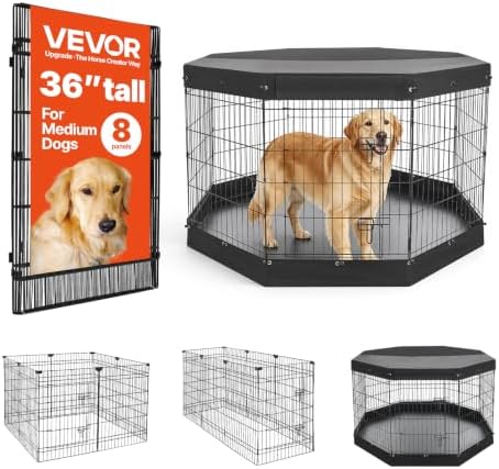 VEVOR Dog Playpen 36 Inch 8 Panels Exercise Pen