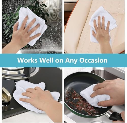 HOMEXCEL 100PK Microfiber Cleaning Cloth, Cleaning Rag