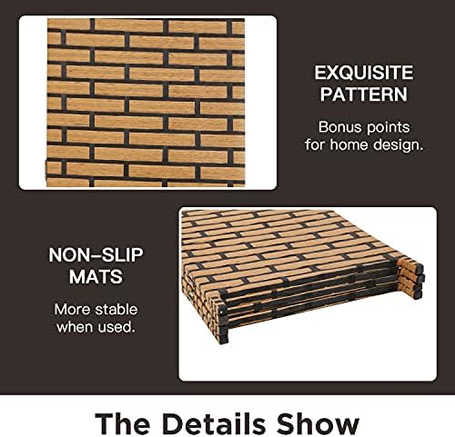 FDW 4-Panel Folding Room Divider | 6ft, Brick | Light & Portable