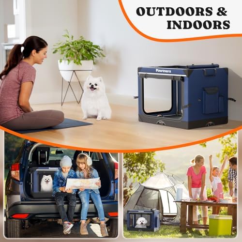 Collapsible Dog Crate: 26 Inch Foldable Soft Sided Dog Crate