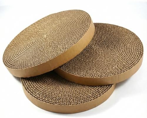 Cat Scratching Pad Cardboard Round Cat Scratcher Refill Replacement Scratch Pads