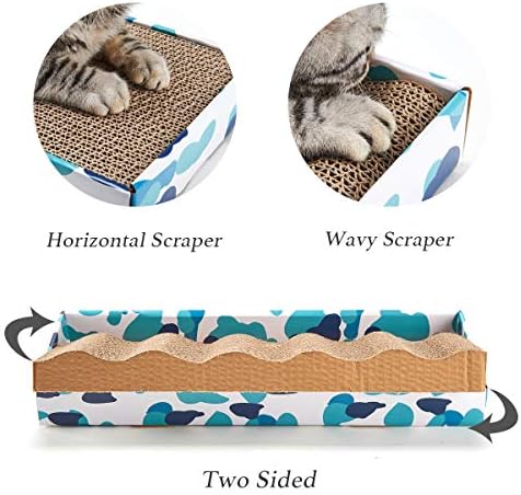 PEEKAB Cat Scratcher Cardboard Reversible Cat Scratch pad Kitty Corrugated