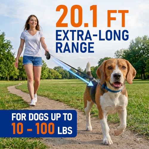 20.1 ft Retractable Dog Leash for Dogs 10–100 lbs
