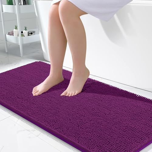 OLANLY Bathroom Runner Rugs 47x24, Extra Soft Absorbent Chenille Bath Rugs