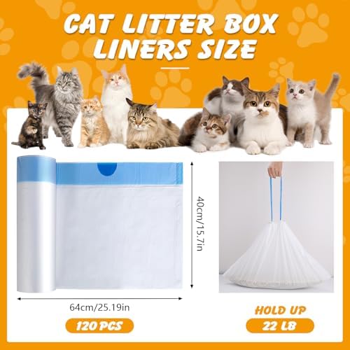 120 Cat Litter Bags Compatible