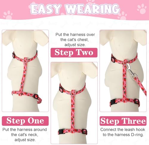 2 Pack Cat Harness and Leash Escape Proof Adjustable Cat Harness