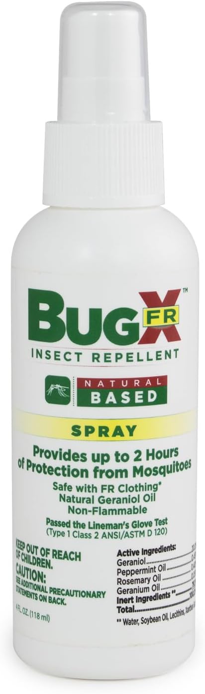 CoreTex Bug X FR DEET-Free Insect Repellent Spray - 4oz Bottle of Natural Geranium Oil to Protect Against Mosquitoes, Flies & Fleas - Travel Size Bug Repellent Spray Bottle