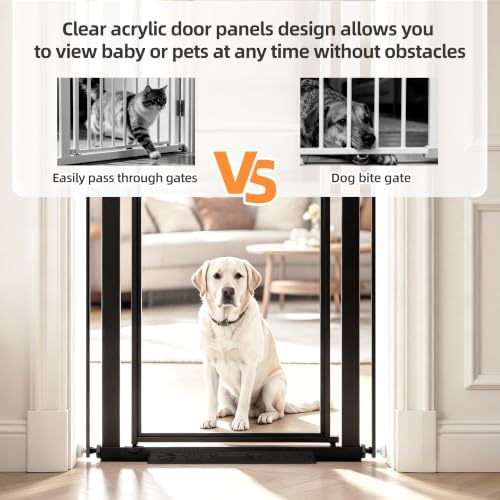 56" Extra Tall Clear Cat Gate, 33.5‑37.4" Wide Pet Gate