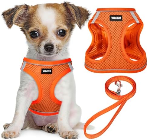 No Pull Dog Puppy Harness and Leash Set Reflective Mesh Vest Small